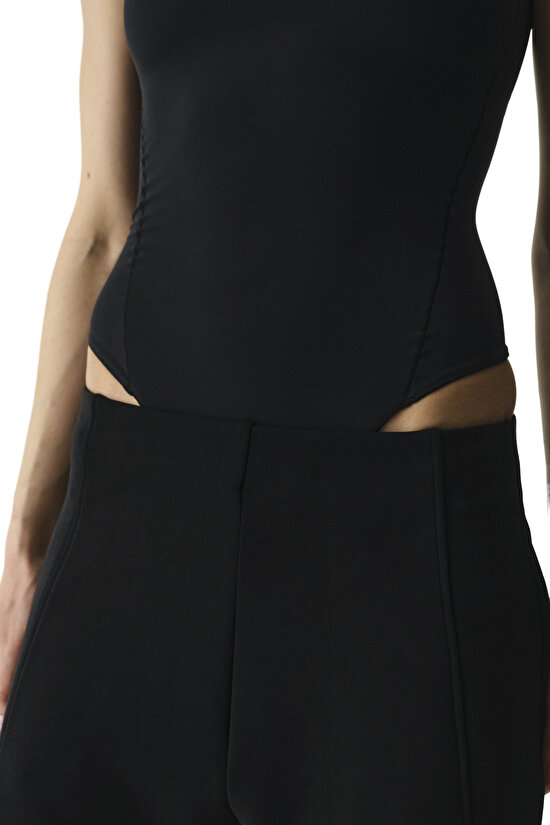 Siyah Mini Modal Şort - 5