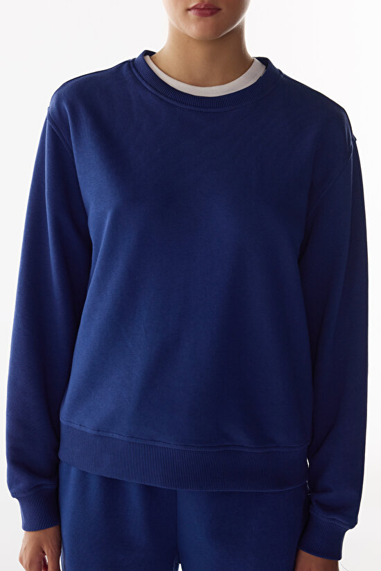 Lacivert Oversize Active Uzun Kollu Sweatshirt - 3