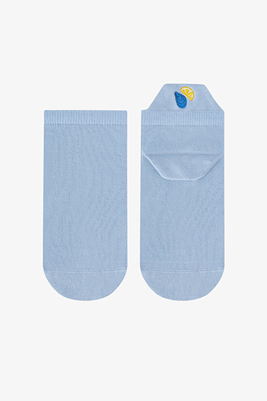 2 Pairs Cotton Embroidered Pull-Tab Footie Socks - 3
