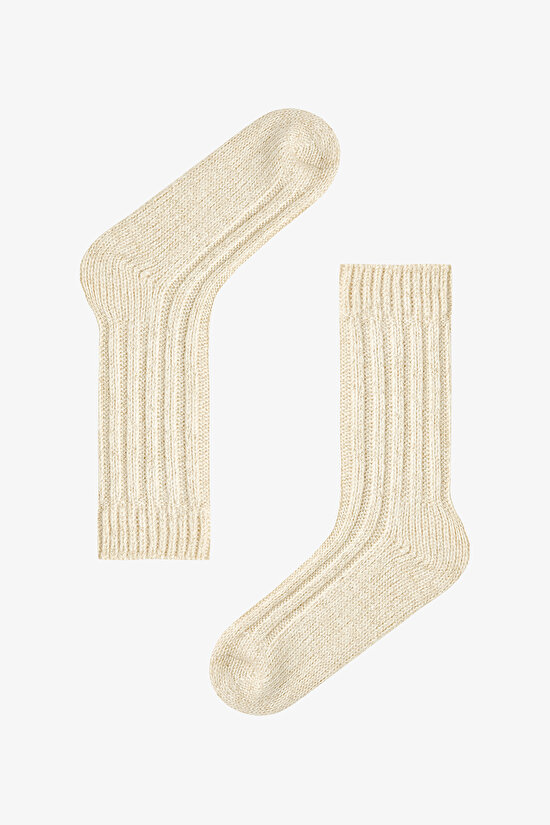 Altın Parıltılı Kalın Soket Çorap - 3