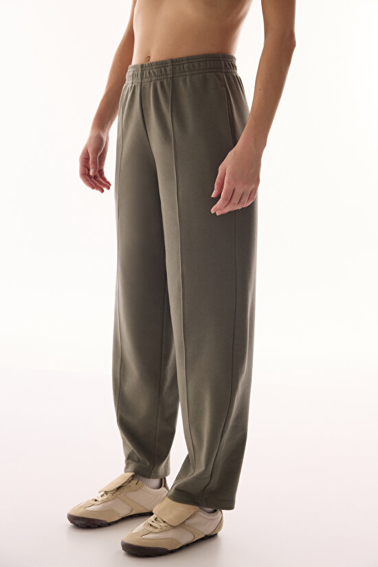 FRONT STITCH BALLOON PANTS, L, KH12 HAKI