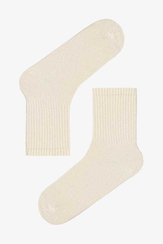 Yellow Floral 3'lü Soket Çorap - 2