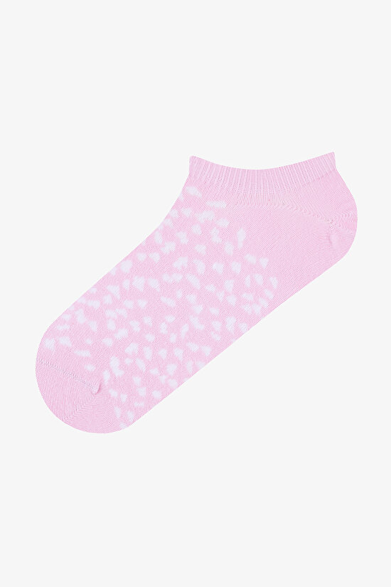 3 Çift Pamuklu Leopar Desenli Burun Dikişsiz Sneaker Çorap - 4