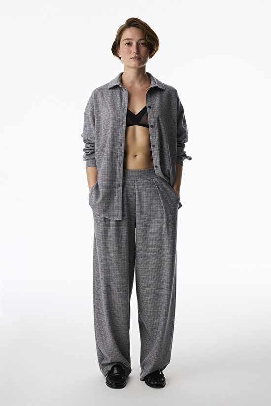 Houndstooth Relax Shirt Ekoseli Uzun Kollu Bluz - 3