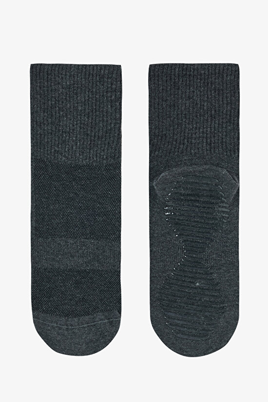 Siyah Antrasit Non Grip Sport  2li Soket Çorap - 3