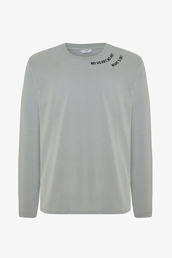 Whatsup Erkek Slogan Baskılı Uzun Kollu Pijama Takımı - 7