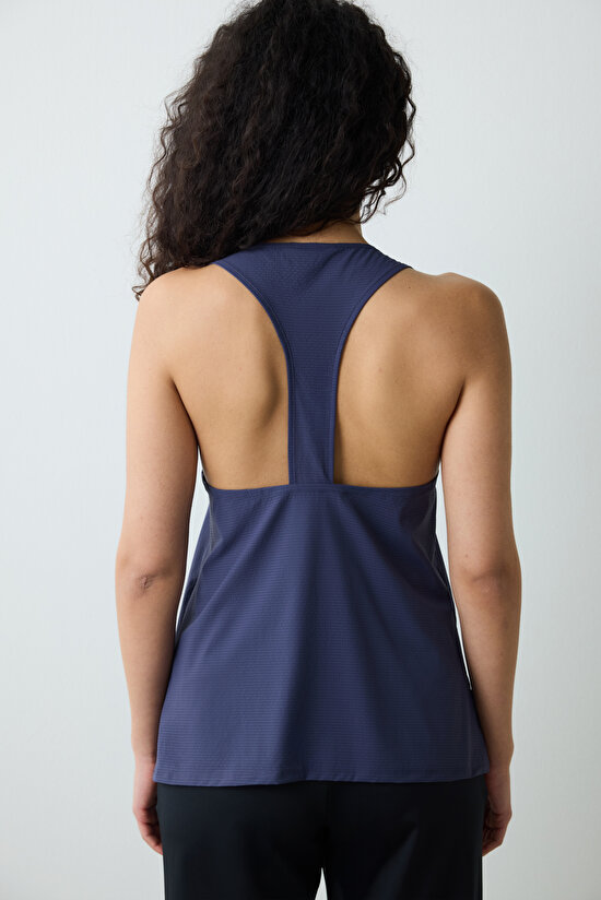 Koyu Indigo Sırt Detaylı Spor Atlet - 5