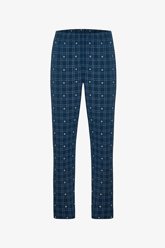 Man List Geometric Patterned Crew Neck Cotton 2-Piece Pajama Set - 9