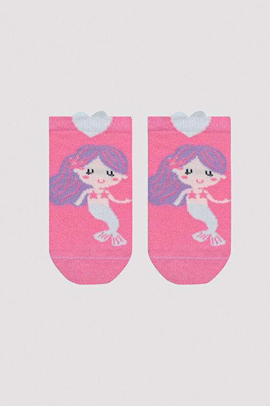 Girls Mermaid Detailed 2in1 Liner Socks - 2