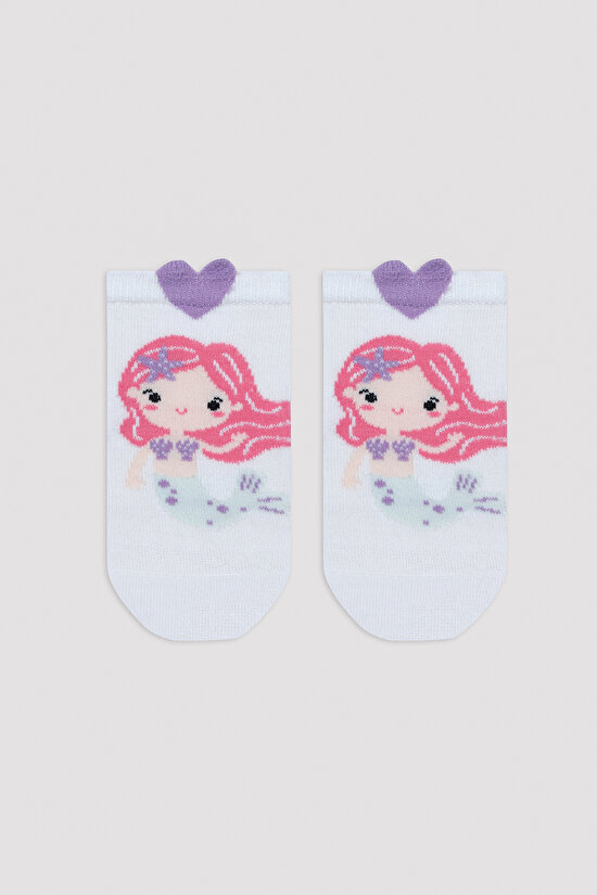 Girls Mermaid Detailed 2in1 Liner Socks - 3
