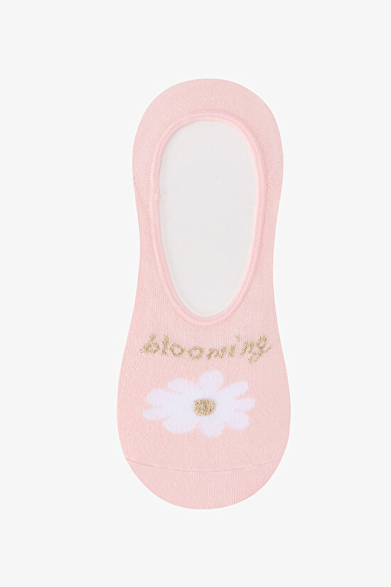 3 Çift Pamuklu Çiçek Desenli Babet Çorap - 2