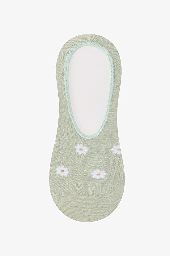 3 Çift Pamuklu Çiçek Desenli Babet Çorap - 3