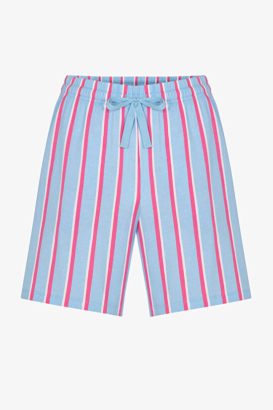 Erkek Renkli Surfer Şortlu Pijama Takımı - 3