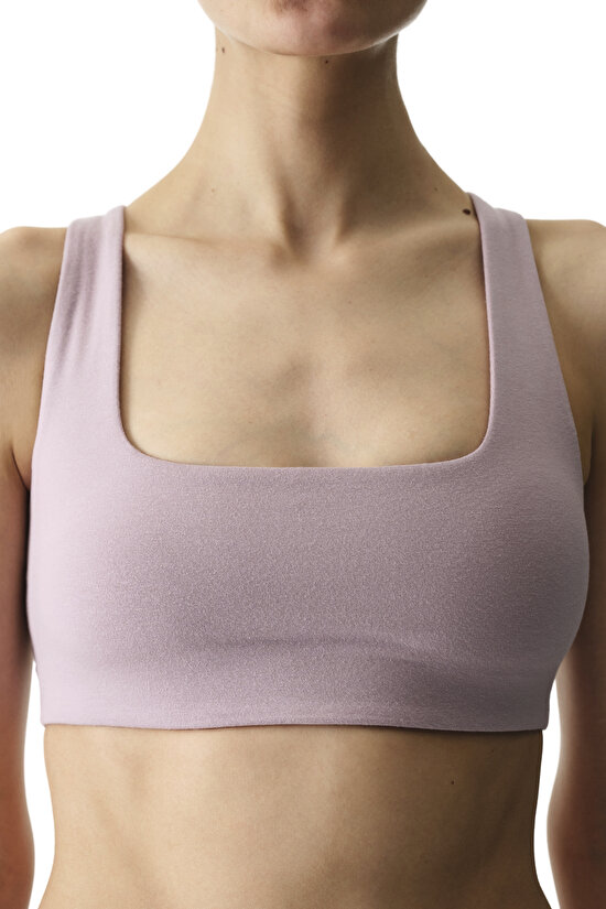 Lila Cotton Modal Blend Twist Back Sütyen - 3