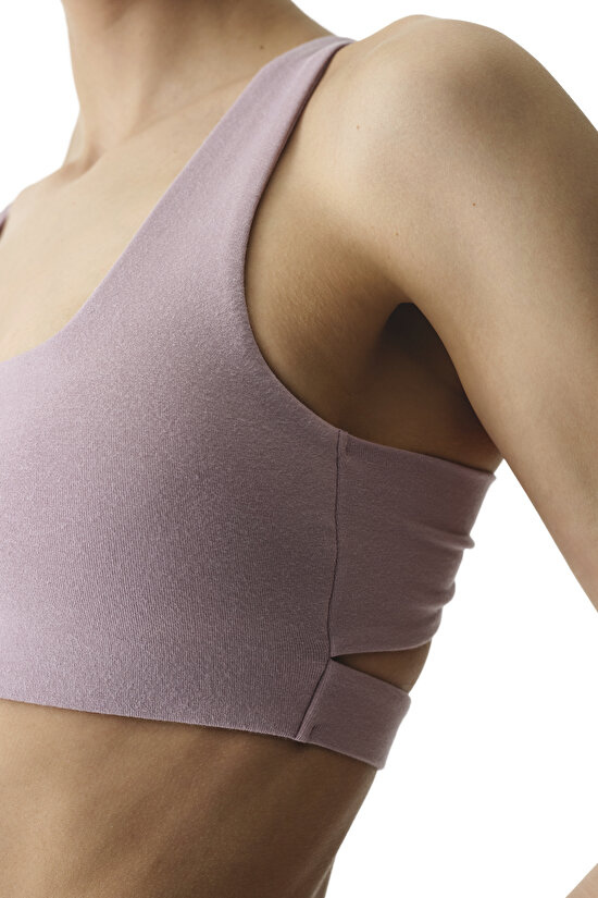 Lila Cotton Modal Blend Twist Back Sütyen - 4