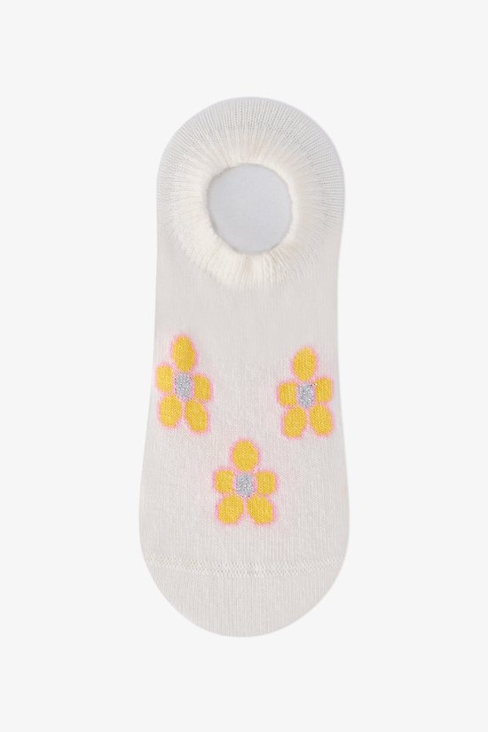 Girls' Marshmallow Floral Chicky 2-Pair Trainer Socks - 3