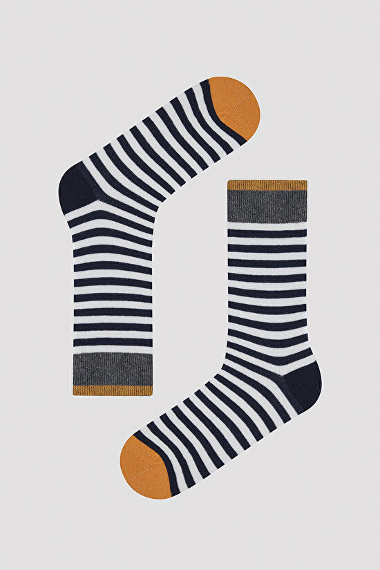 Erkek Çizgili 3lü Soket Çorap - 3