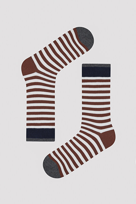 Erkek Çizgili 3lü Soket Çorap - 4