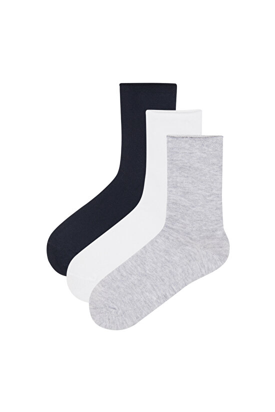 Lacivert Kız Çocuk Basic 3LÜ Soket Çorap - 1
