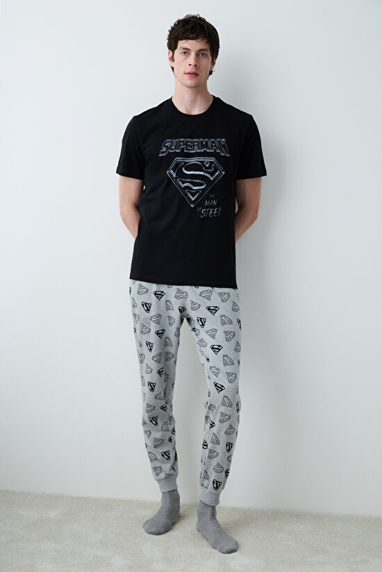 Superman Multi Colour Pant PJ Set - 3