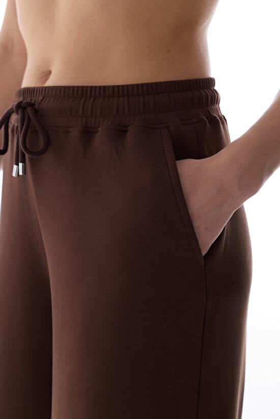Kahverengi Culotte Modal Pantolon - 4