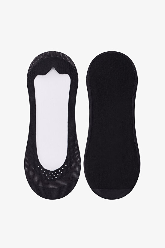 Lazer Kesim Kaydırmaz Topuk Babet Çorap - 1