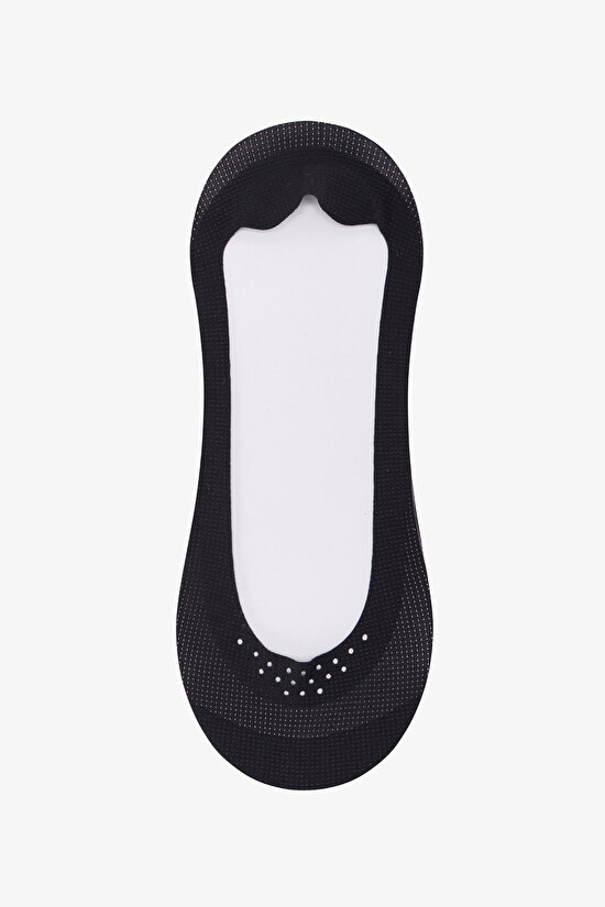 Lazer Kesim Kaydırmaz Topuk Babet Çorap - 2