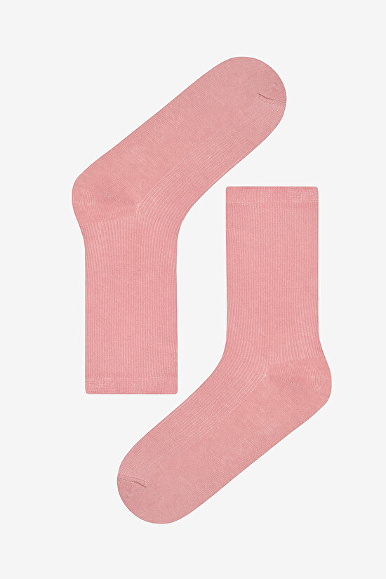 Basic Rib 5in1 Pink Multi Colour Socket Socks - 3