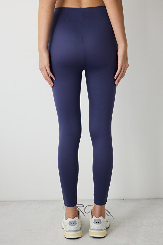 Koyu İndigo Yüksek Bel Miracle Fit Crop Tayt - 3