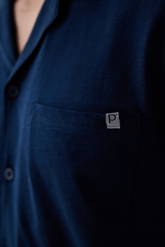 Navy Cepli Gömlekli Pijama Takımı - 4