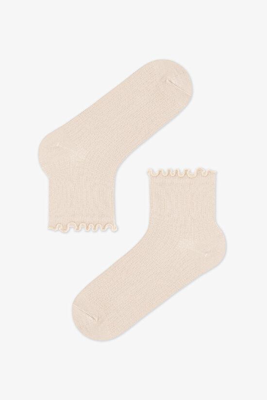 3 Çift Pamuklu Fırfırlı Soket Çorap - 2