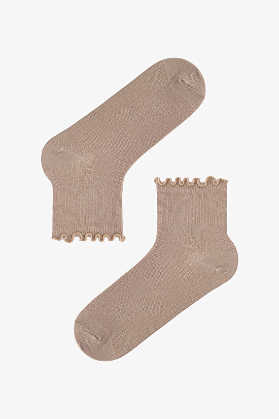 3 Çift Pamuklu Fırfırlı Soket Çorap - 3