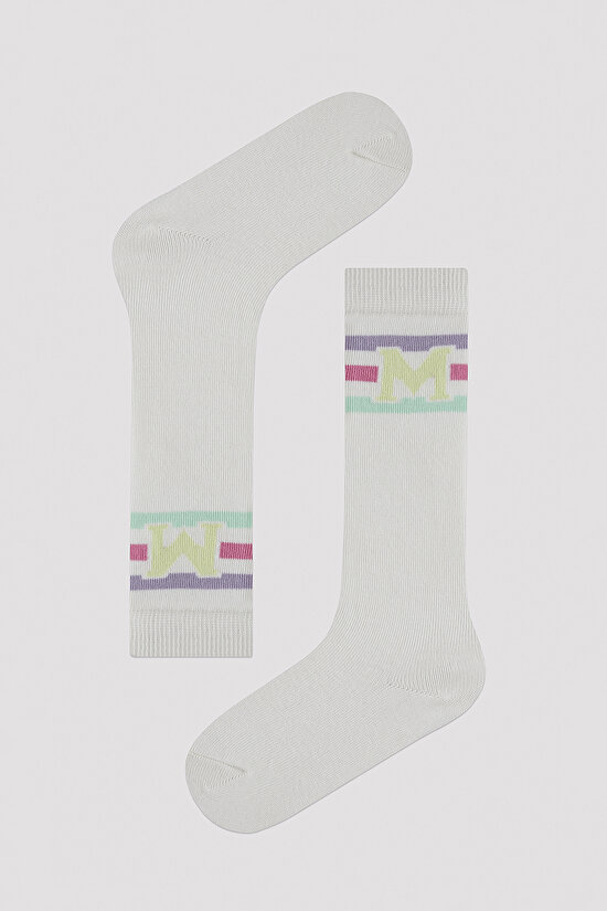 Girl White Bear Sock - 1