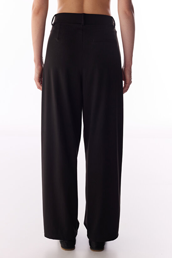 Siyah Daily Chic Yüksek Bel Pantolon - 3