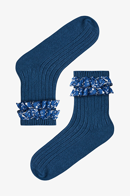 Vintage Fırfırlı Kalın Soket Çorap - 1