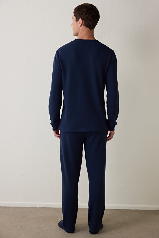 Lacivert Erkek Cepli Pijama Takımı - 5