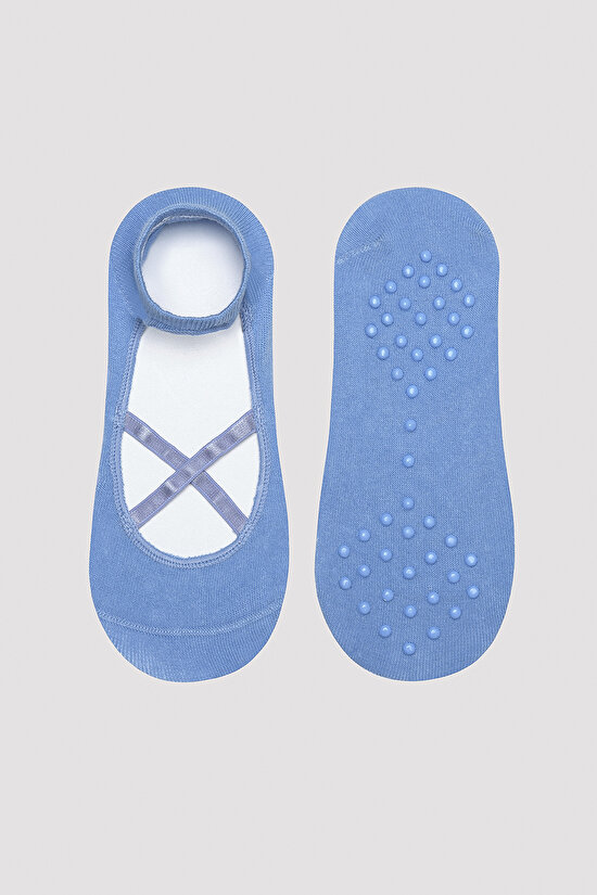 Cross Blue Ballet Socks - 1