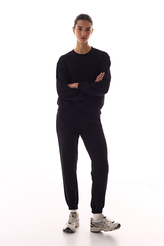 Siyah Yüksek Bel Active Jogger Pantolon - 6