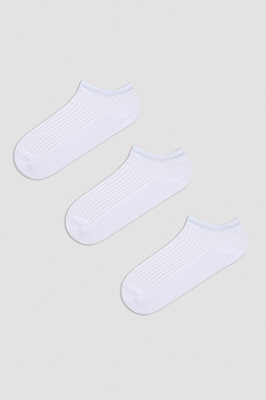 Basic Colosio Beyaz 3lü Patik Çorap - 1