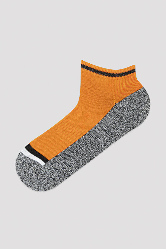 Erkek Yarım Renkli 3lü Patik Çorap - 2