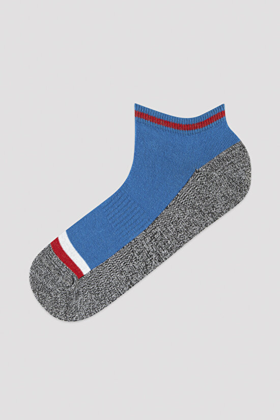 Erkek Yarım Renkli 3lü Patik Çorap - 3
