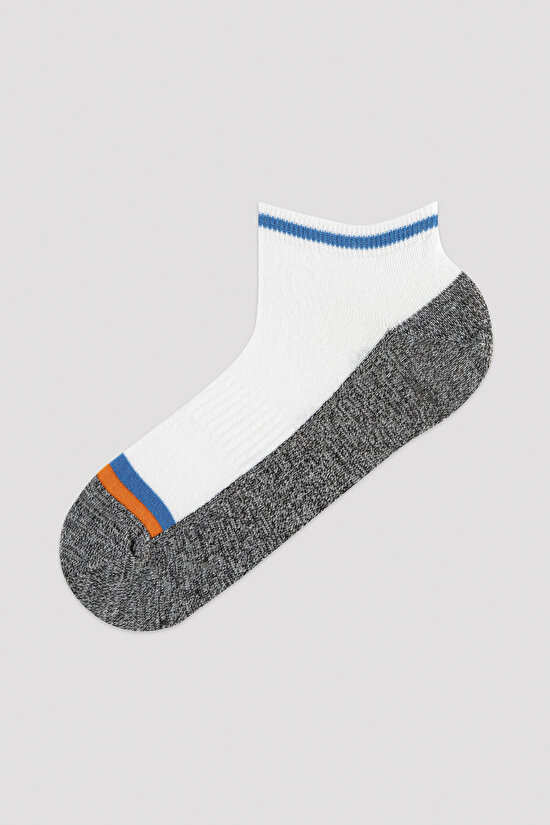 Erkek Yarım Renkli 3lü Patik Çorap - 4