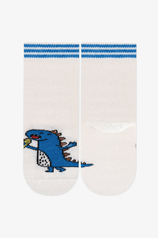 Boys' Marshmallow Capy-Lam Session Animal Print Cotton 4 Pack Ankle Socks - 2