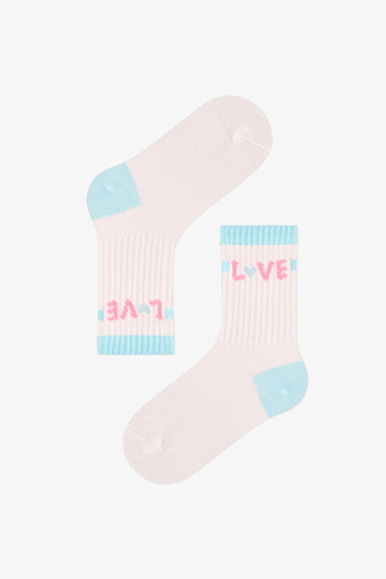 Girls' Marshmallow Pop Stripes Striped Cotton 3 Pack Ankle Socks - 2