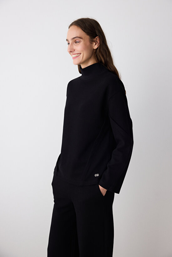 Siyah Boğazlı Mirko Sweatshirt - Saude Koleksiyonu  Siyah Boğazlı Mirko Sweatshirt - Saude Koleksiyonu  - 3