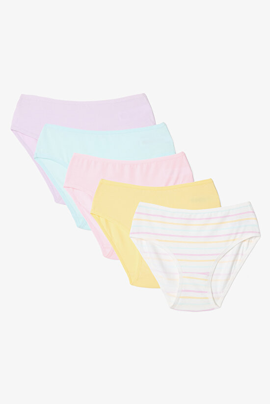 Kız Çocuk Stripe Çok Renkli 5'li Slip - 1