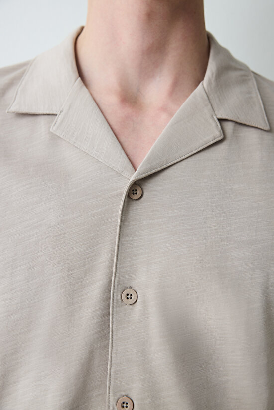 Erkek Basic Beige Şortlu Pijama Takımı - 4