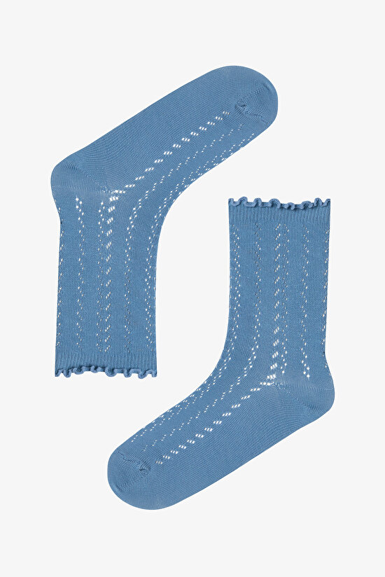 3 Çift Pamuklu Fırfırlı Soket Çorap - 2