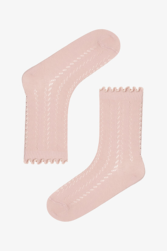 3 Çift Pamuklu Fırfırlı Soket Çorap - 3