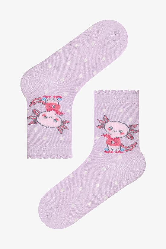 Lila Kız Çocuk Lilac Axolot 2'li Soket Çorap - 3